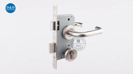 Euro Fire Rated Stainless Steel 304 Outside Mortise Handle Lock Metal Sash Lock Deadbolt High Security Internal Commercial Cylinder Door Lock Mortice Front Lock