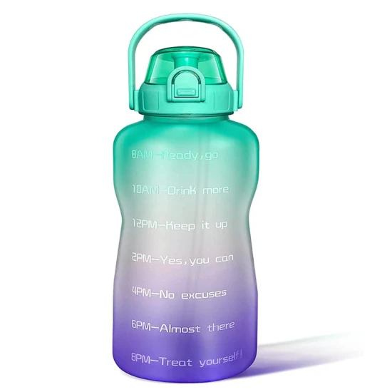 2 Litre/1 Gallon Plastic Large Capacity Portable Tritan Portable Sport Popular Custom Logo Gym Water Bottle for Gym