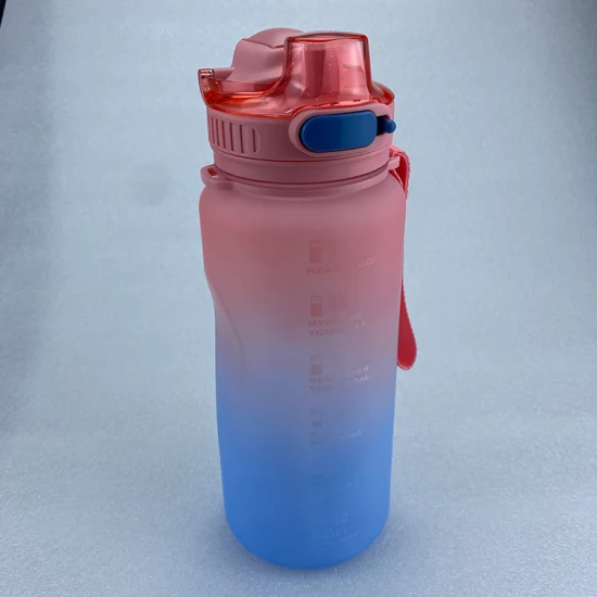 64oz/2.2L Wide Mouth Half Gallon Motivational BPA Free Plastic Water Bottle with Custom Sleeve